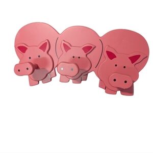 Pink Pig Wall Hooks, For Scarfs, Jackets Or Decor